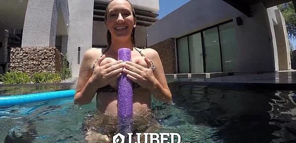  LUBED - Oiled up busty Brett Rossi fucked on massage table